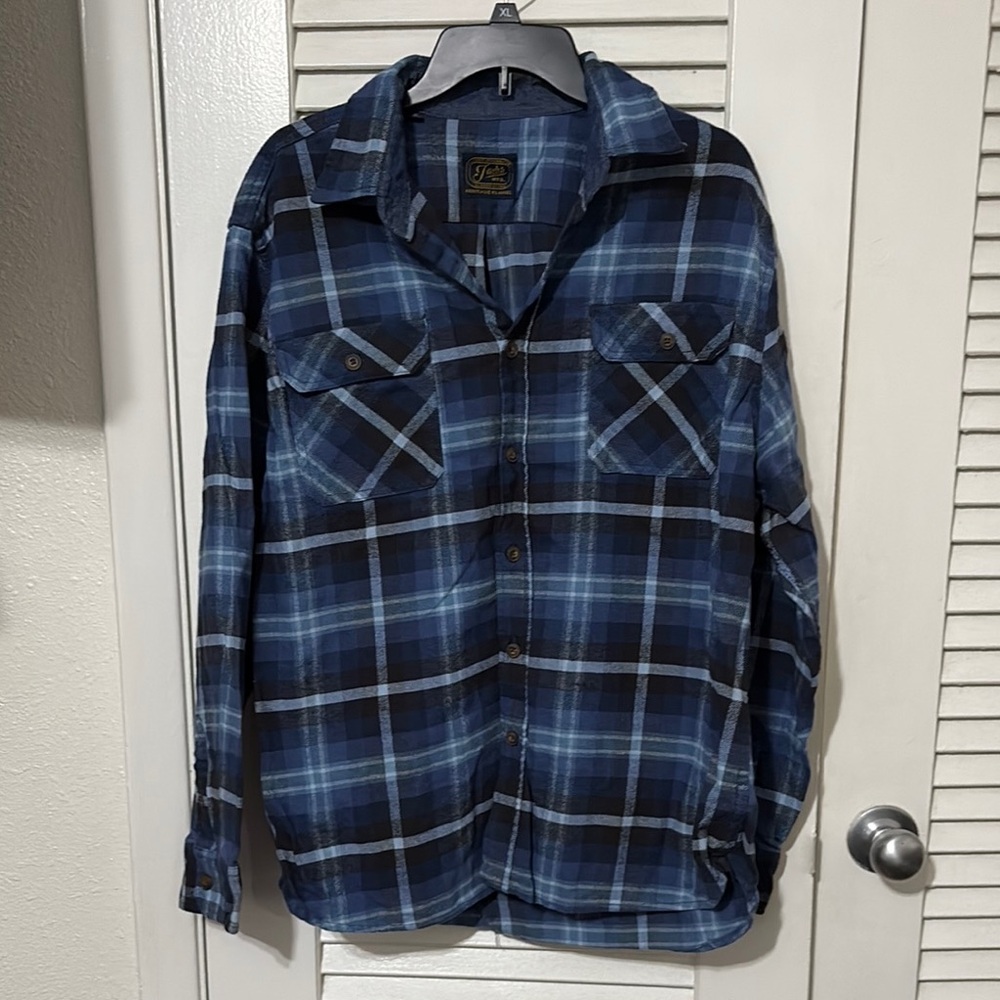 Jachs Navy and Light Blue Plaid Shirt